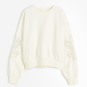 Sudadera de algodón personalizada con estampado gráfico de algodón y cuello redondo de gran tamaño, ropa transpirable con hombros caídos, sudadera para mujer - Product Image 1