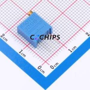 ตัวต้านทาน/โพเทนชิโอมิเตอร์แบบปรับได้สำหรับ3296W-205ผ่านชิ้นส่วนรู (THT)-3P, ตัวต้านทาน9.5x4.8มม. 10% 2mOhm 500 250mw PPM/℃ - Product Image 1