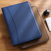 Sac à reliure à anneaux A4 en similicuir vierge personnalisé pour affaires Organisateur de documents Folio Portefeuille à sublimation avec bloc-notes