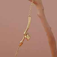 Love & Friendship Bracelet en acier inoxydable plaqué or femmes Couples filles Dames Femme mode coeurs et fleur breloque Designer