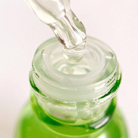 Kustom 5ml 10ml 15ml 20ml semprot transparan oranye hijau Serum kaca rambut botol minyak perak penitis botol minyak esensial tubuh
