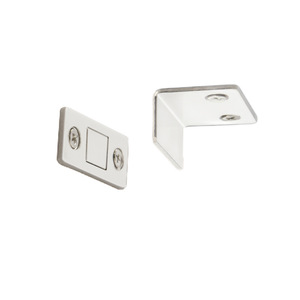 Loquet magnétique en forme de L pour portes coulissantes de placard, en acier laminé à froid nickelé, design minimaliste - Product Image 2