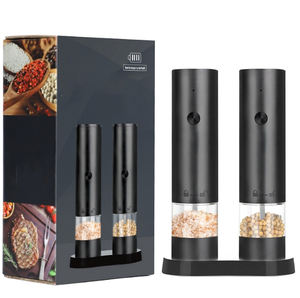 Accesorios de Cocina Novedosos, Juego de 2 Molinillos Eléctricos para Pimienta y Sal con Base de Almacenamiento, Juego en Blanco y Negro - Product Image 6