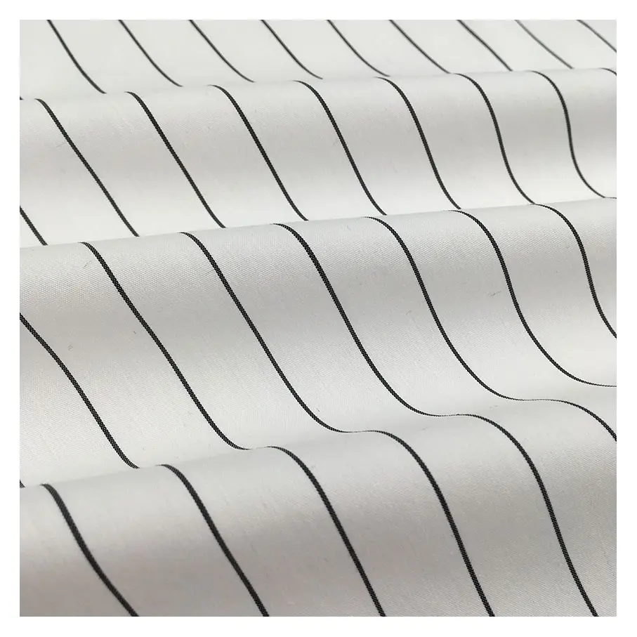 15mm Stripe Stretch Shirt Fabric Cotton Nylon Spandex Twill Yarn Dyed Fabric