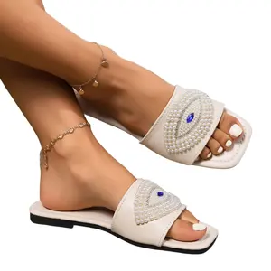 2024 neuer trend flacher sommer mädchen weiche frauen slipper mode sandalen strand und party