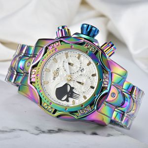 Luxury Rainbow Dial Quartz Watch Stainless Steel Band Round <b>Case</b> Luminous for <b>Water</b> Resistant Men - Product Image 3
