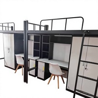 Lits superposés métalliques en gros, en acier épaissi avec échelle, pour écoles et hôtels, démontables, mobilier de chambre moderne, pour 5 à 10 ans