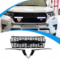 Calandre avant de voiture avec éclairage LED, calandre en nid d'abeille pour Toyota Land Cruiser Prado 2018-2023