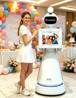 Photomaton robotisé avec caméra rotative modèle D, télécommande, impression instantanée, compatible DSLR, iPad, smartphone pour fêtes et mariages