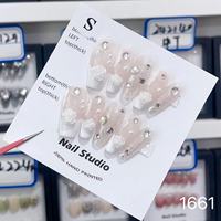 Vente en gros 10 Pcs Ongles à presser en acrylique de luxe faits à la main Ongles artificiels faits à la main au design complet