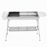 Barbecue portable en acier inoxydable au charbon de bois, pliable, pour le camping, les pique-niques, les fêtes de jardin, la cuisine à domicile et les événements.