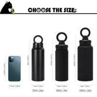 Nouvelle bouteille d'eau magnétique Magsafe, support magnétique pour téléphone, bouteille d'eau isolée en acier inoxydable, bouteille de sport personnalisée pour la salle de sport, aimant