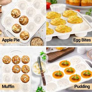 MUYULINS Factory 12-cup LFGB non-stick BPA Free <b>silicone</b> cupcake pan with metal reinforced frame, American-style muffin cake - Product Image 6