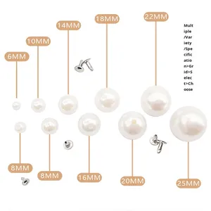 Remaches Decorativos Personalizados para Ropa, Remaches de Perlas de Alto Brillo Lavables, Cuentas Pintadas DIY de 6mm-25mm, Remaches de Perlas con Orificio Grande - Product Image 2