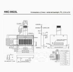 <span class=keywords><strong>8</strong></span> nhân vật <span class=keywords><strong>2</strong></span> dòng I2C hiển thị 3.3V điện năng thấp Trắng LED backlit LCD hiển thị ký tự - Product Image 5