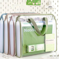 Porte-documents accordéon A4 exclusif pour étudiants, transparent, avec fermeture à pression, grande capacité, pour le rangement des papiers d'examen et des documents