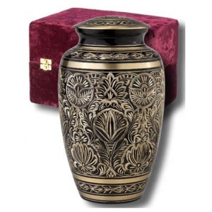 Urna Funeraria de Metal Negra Estilo Americano para Adultos, Ecológica y Duradera, Personalizable, Capacidad de 200/220 Pulgadas Cúbicas - Product Image 3