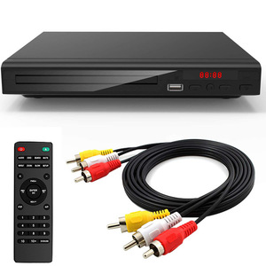 Mini lecteur DVD/VCD 1080P, lecteur multimédia domestique, sortie AV, corps en plastique noir, télécommande pour TV et maison - Product Image 1