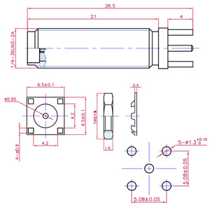 Connecteur d'<span class=keywords><strong>antenne</strong></span> G-karve à vis externe, longueur de la dent de fixation 21 mm, trou interne 26,5 mm, en cuivre RF - Product Image 6