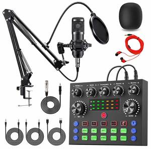 Maxfree V8S Live Sound Card Bundle <b>Microphone</b> Set with Bassoon for Podcast & Music Recording-Aluminum Alloy - Product Image 1