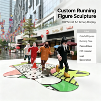 Sculpture de groupe de figurines en FRP personnalisée pour affichage commercial