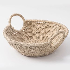 Round <b>Paper</b> Rope Storage Basket Handmade For <b>Kitchen</b> Fruit Vegetable Storage - Product Image 4
