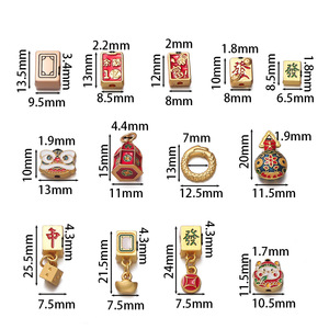 Mahjong Lucky Charm Pendant Alloy Plated Cartoon Design For Necklace <b>Bracelet</b> DIY Jewelry Unisex Everyday Wear - Product Image 2