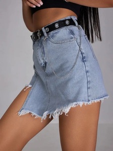 Femmes Vintage <span class=keywords><strong>taille</strong></span> <span class=keywords><strong>haute</strong></span> Denim Shorts <span class=keywords><strong>jupe</strong></span> <span class=keywords><strong>pantalon</strong></span> solide Midi longueur décontracté droite Silhouette polyvalent pour l'hiver printemps - Product Image 6