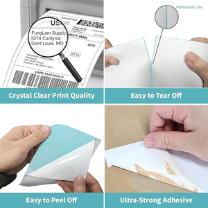 Bán buôn 4x6 nhãn dán Máy in nhiệt <span class=keywords><strong>3</strong></span> lớp giấy không thấm nước dầu bằng chứng tự dính vận chuyển nhãn CuộN địa chỉ - Product Image 4