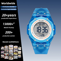 Jam Tangan Digital SKMEI 2697 Unisex Casing PC Bulat Tali Silikon Tahan Air 50M Alarm Elektronik Stopwatch Lampu Latar Olahraga Kasual