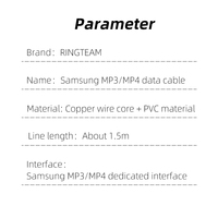 Kabel Pengisi Daya Sinkronisasi Data USB untuk Samsung MP3 MP4 Player YP-P2 P3 S3 S5 Q1 Q2 R1 T9 T10 T10 T08 K3 K5 E10 U10 B10 B20 D20