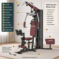 Station de musculation multifonctionnelle tout-en-un HS8011 avec pile de poids réglable de 70 à 90 kg pour entraînement complet du corps