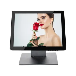  Tela de toque capacitiva de alta qualidade para monitor LCD real plano de 15 polegadas com interface USB e DC retroiluminação LED para uso industrial