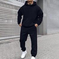 Ensemble de survêtement décontracté pour homme en velours polyester, nouveau pour l'automne et l'hiver, sweat-shirt ample et pantalon de survêtement