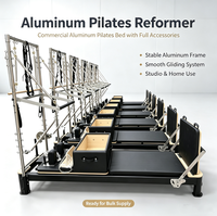 Machine de Pilates Reformer Haut de Gamme en Aluminium, Demi-Tourneuse, pour Studio à Domicile, Équipement de Santé Multifonctionnel et Réglable, Livraison Complète Gratuite
