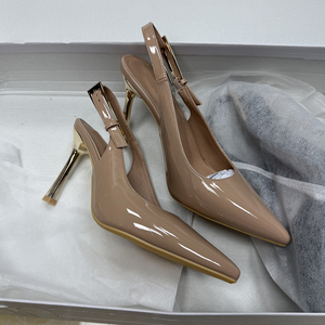 Nuevos Zapatos de Tacón Alto para Mujer de Alta Calidad, Zapatos Müller de Tacón de Aguja en Punta con Correa de un Botón, Sandalias de Mujer - Product Image 2