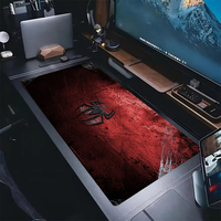 Tapis de bureau araignée noir et rouge XL grand tapis de souris de jeu ordinateur de bureau complet tapis de bureau pour ordinateur portable clavier tapis de souris 31.5 ''X15.7''