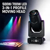 Projecteur de scène professionnel 500W RGBW LED 3-en-1 à tête mobile Beam Spot Wash Zoom DMX512 pour découpe de profil et concerts BSWF