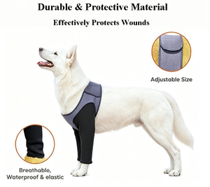 Adjustable <b>Dog</b> Leg Brace Anti-Lick Recovery Sleeves Cone for Front Legs Neoprene <b>Dog</b> Knee Brace Pet Compression Support Wraps - Product Image 5