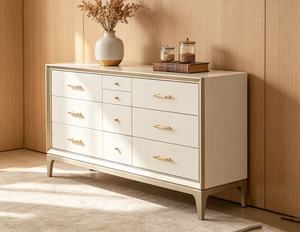 <b>Light</b> Oak Sideboard 4-Door Raised <b>Panel</b> Mid Century Modern Credenza Living Room Cabinet Storage Furniture - Product Image 6