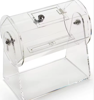 Tambour de tombola en acrylique transparent, distributeur de billets de loterie transparent avec manivelle