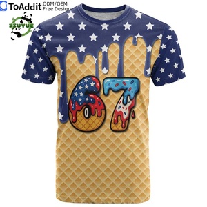 T-shirt personnalisé avec motif de drapeau américain et de crème glacée, 67 <span class=keywords><strong>Meme</strong></span> Gen Alpha Slang, best-seller pour les jeunes - Product Image 2