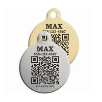 Personalisiertes QR-Code-Haustier-Etikett für Hunde & Katzen, Individuelles Smart-ID-Halsbandanhänger zur Verfolgung Verlorener Haustiere