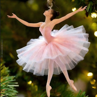 Soododo 2026 Porte-clés Fille Danseuse Européenne en Acrylique et Alliage avec Strass, Robe de Princesse Rose, Ornement de Voiture Durable et Écologique