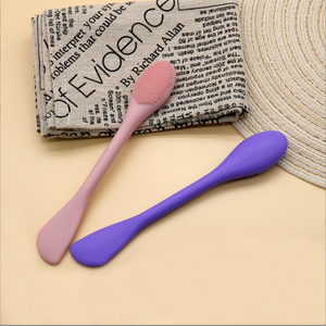 Double End Head <span class=keywords><strong>Silicone</strong></span> argilla viso viso viso viso viso viso viso Scrubber spatola maschera pennello per il trucco - Product Image 4