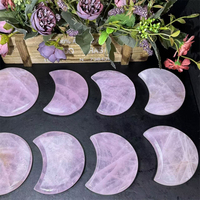 Pierre de guérison naturelle lune en gros quartz rose demi-lune pour la décoration