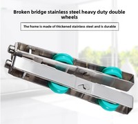 Roulettes de porte coulissante en acier inoxydable à montage inférieur pour portes en verre de balcon d'hôtel et de cuisine - Modernes, minimalistes et silencieuses