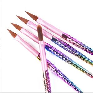 แปรงอะคริลิคด้ามไม้สีแดง ขนโคเลนสกี้แท้ สำหรับทาผงทำเล็บ แปรงทำเล็บแบบกำหนดเองได้ พร้อมรับผลิตแบรนด์ส่วนตัว - Product Image 5