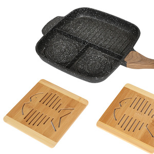 Sous-verres et dessous de plat en bambou gravé par le fabricant, pour restaurants et maisons, sous-plats pour casseroles, sous-plats pour bols et assiettes, design simple - Product Image 2