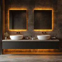 Meuble-lavabo compact pour petite salle de bain avec vasque, design moderne personnalisé, vente en gros directe usine Chine, anti-rouille, meilleur prix, option LED, offre spéciale